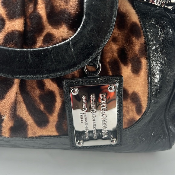 Dolce and Gabbana leather and ponyhair satchel. - Picture 5 of 7